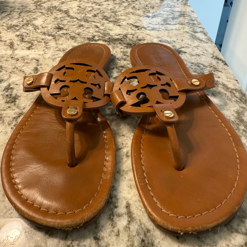Tory Burch Brown Cut-Out Sandals